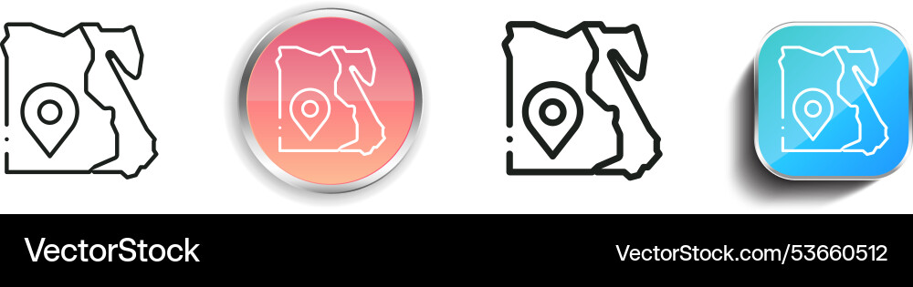 Egypt icon thin linear regular and button style Vector Image