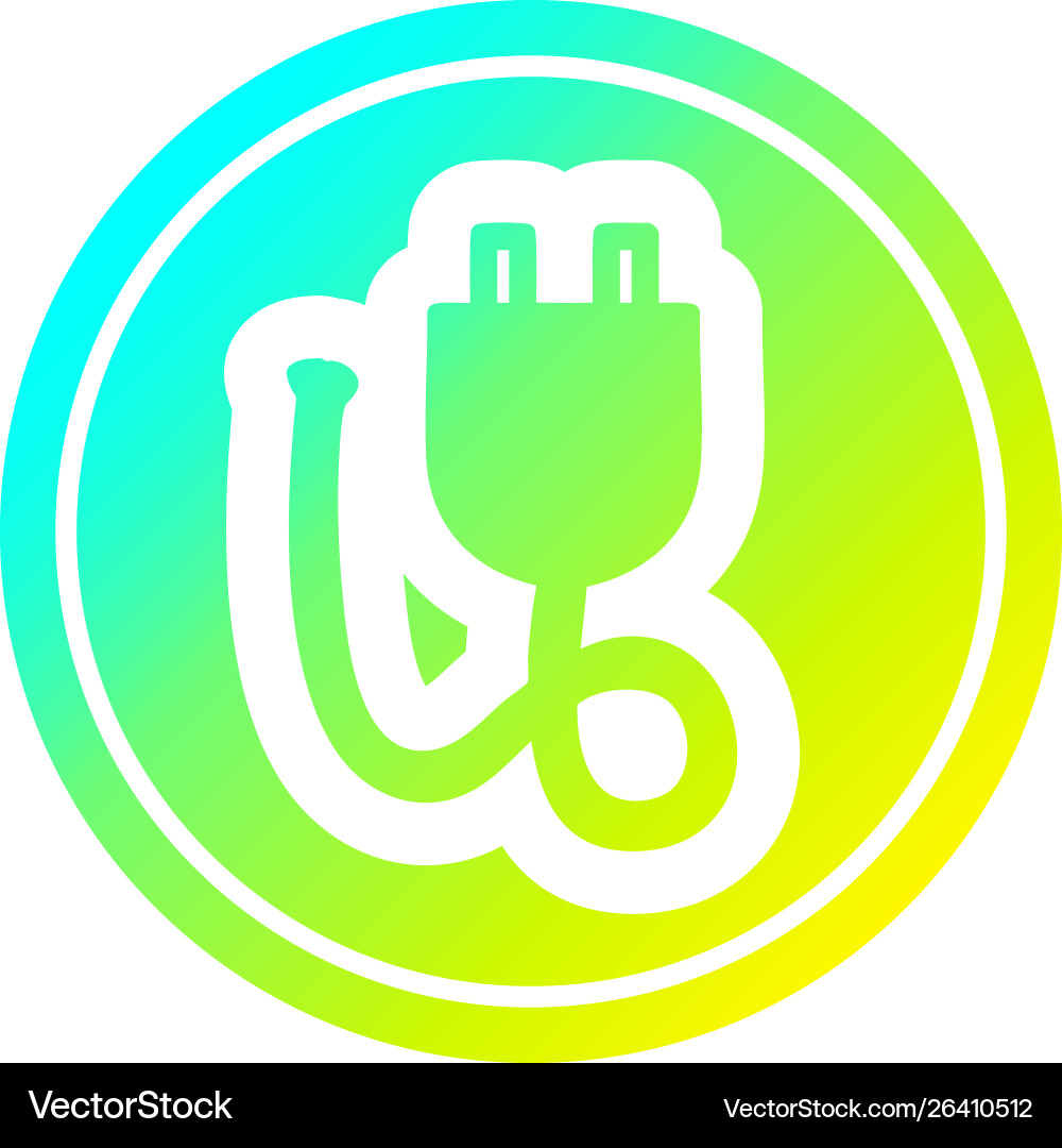Electrical plug circular in cold gradient spectrum Vector Image