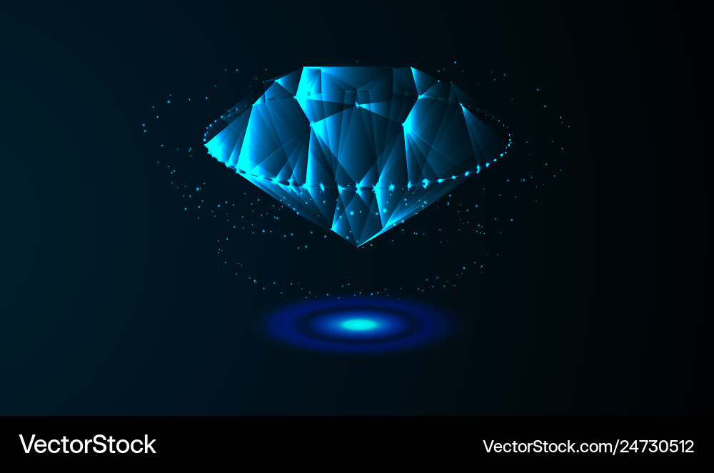 Eps10 gemstone crystal on a blue background vector image