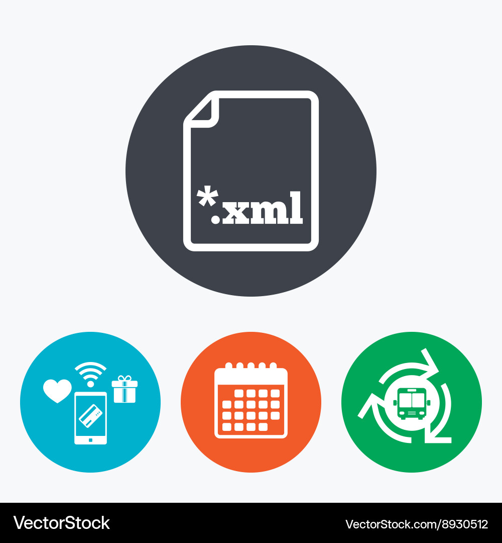 File document icon download xml button vector image
