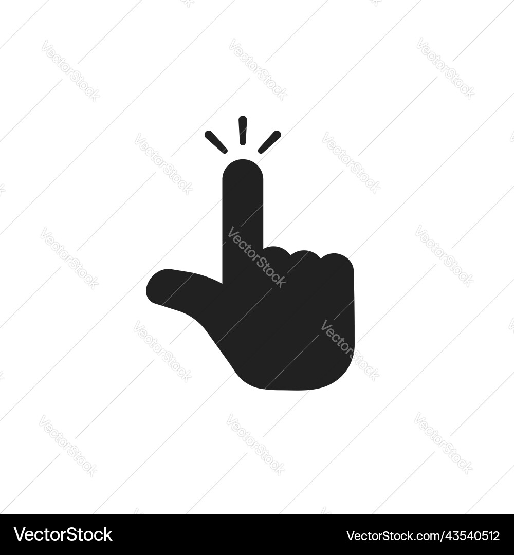 Finger click like black hand push button Finger click like black hand push button vector image