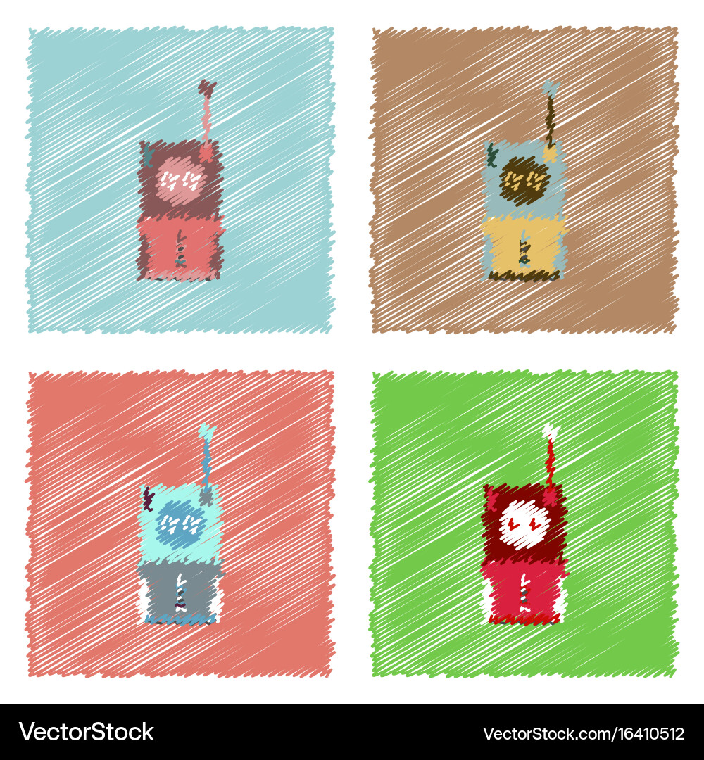 Flat icon design collection space remote control vector image