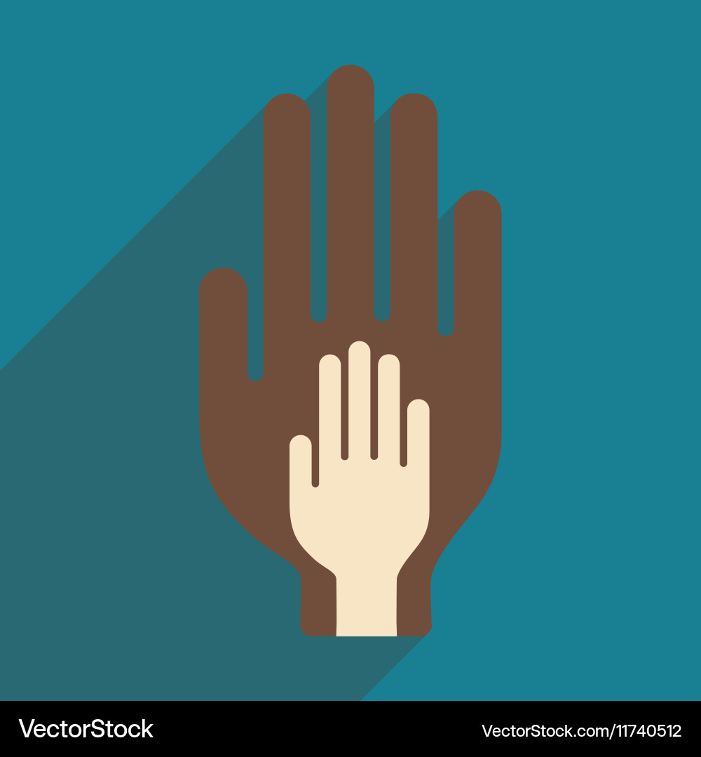 Flat with shadow icon and mobile application trust vector image