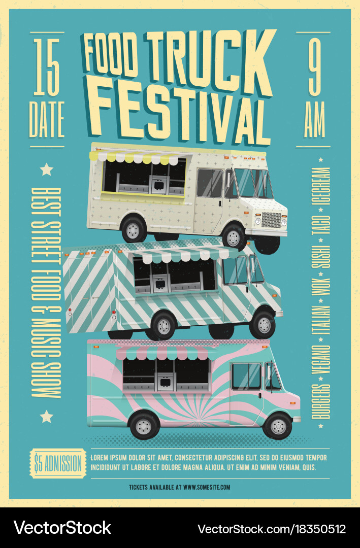 Food Truck Festival Poster vektorbild