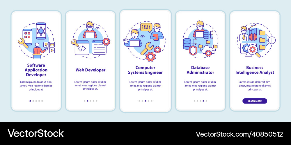 Jobs coders can get onboarding mobile app screen Jobs coders can get onboarding mobile app screen Vector Image