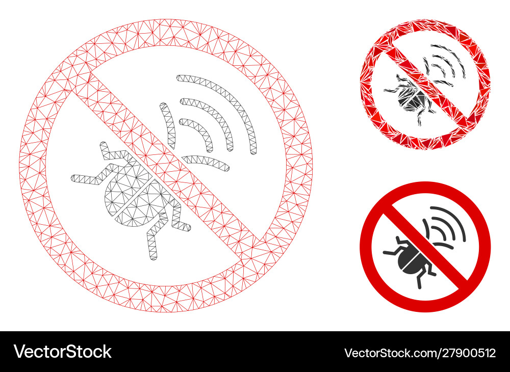 Kein spy Bug Mesh Netzwerk Modell und Dreieck Kein spy Bug Mesh Netzwerk Modell und Dreieck vektorbild