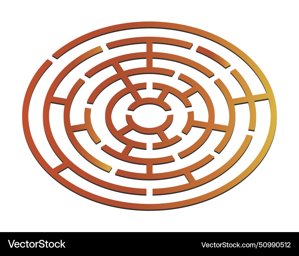 Labyrinth ellipse shape Labyrinth ellipse shape vector image
