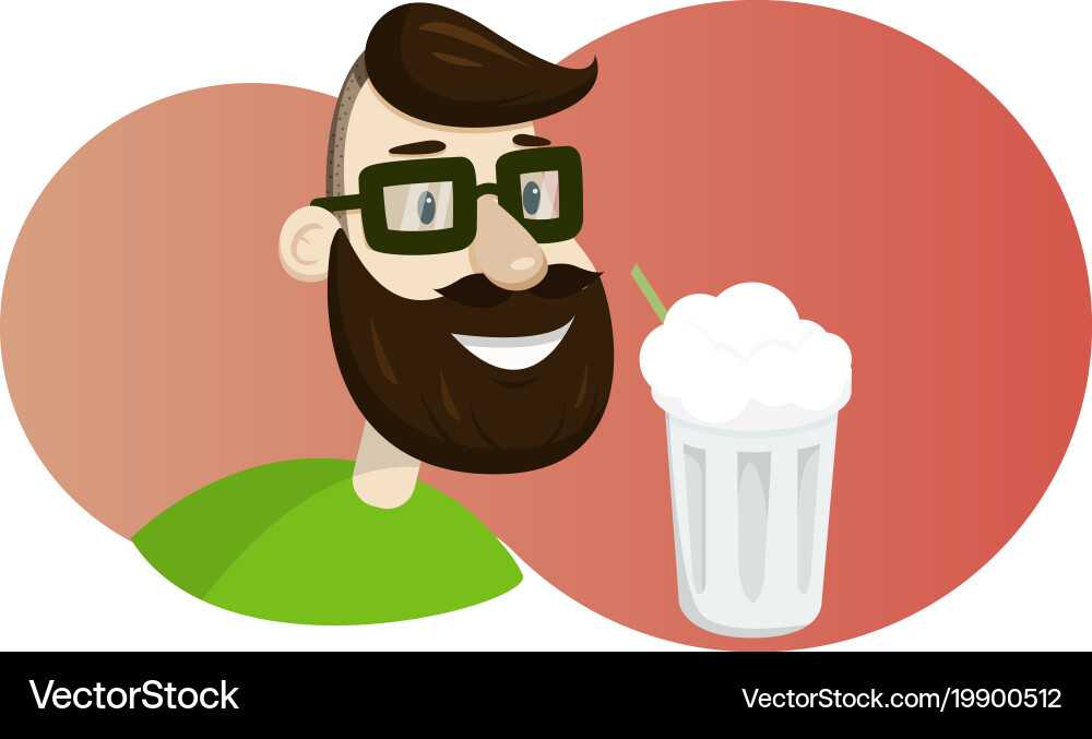 Man with beard in the form of hop Vector Image