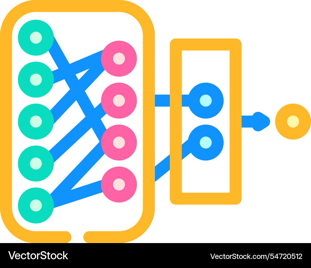 Network nodes big data color icon Network nodes big data color icon vector image