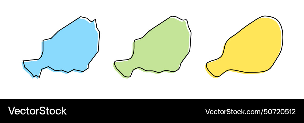 Niger country map in three levels Niger country map in three levels Vector Image
