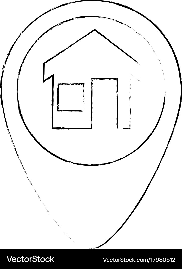 Pointer location with house Vector Image
