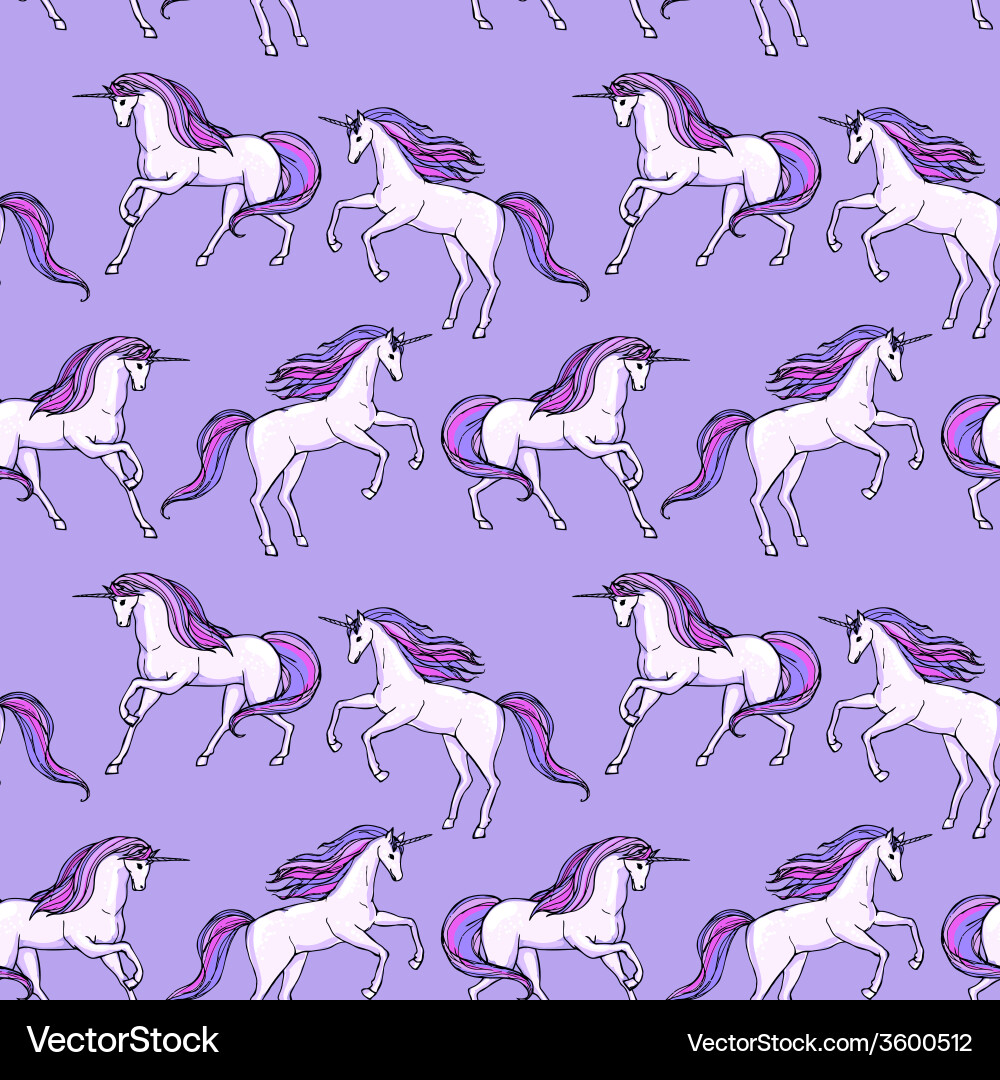Seamless Unicorn Pattern vector image