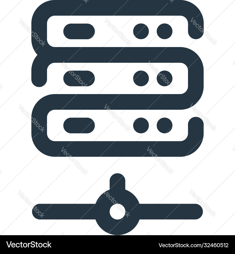 Server icon editable stroke linear Server icon editable stroke linear vector image