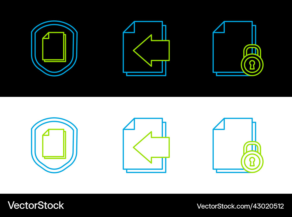 Set line document and lock protection concept Set line document and lock protection concept Vector Image