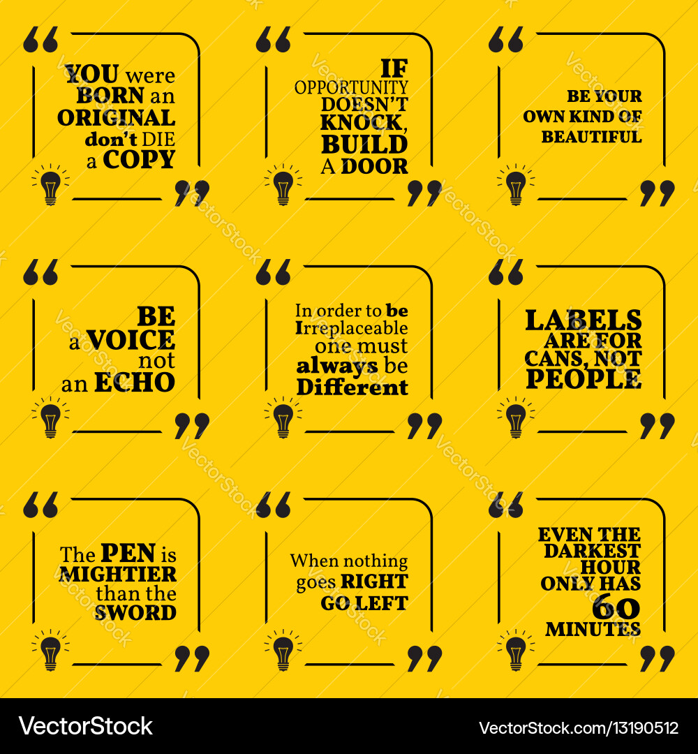 Set of motivational quotes about unique – Royalty-Free Vector | VectorStock, image size:1000x1080