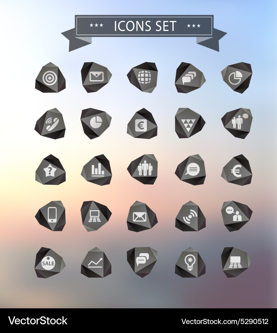 Set of web plat icons on blur vector image