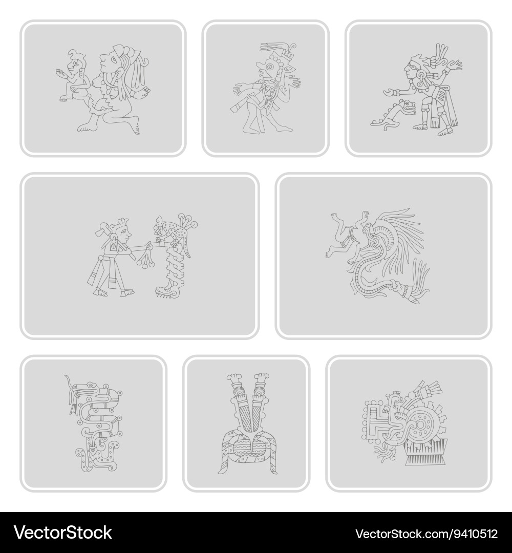 Symbols from aztec codices for your design vector image