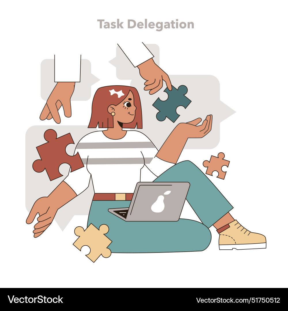 Task delegation concept Task delegation concept Vector Image