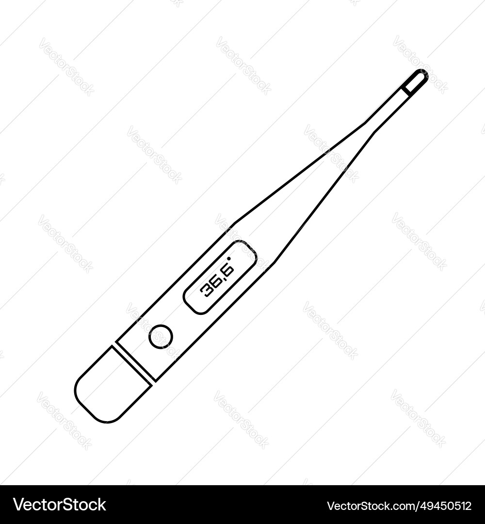 Thermometer simple icon design with scale Thermometer simple icon design with scale Vector Image