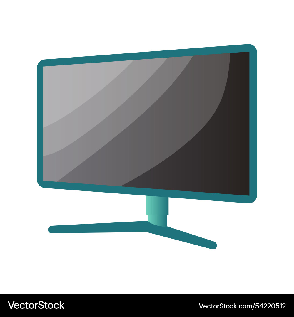 Tv monitor with lcd screen in flat design vector image