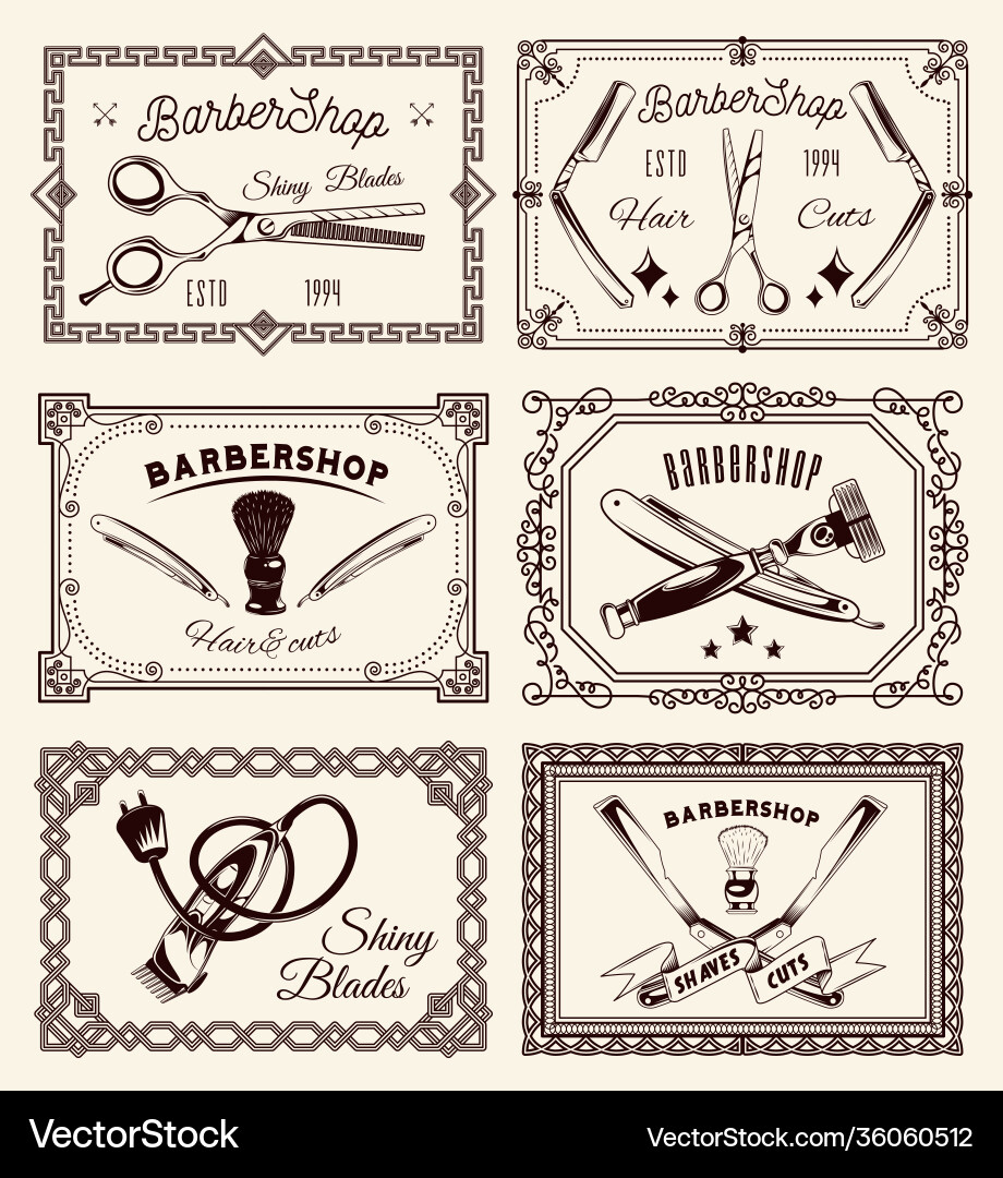 Vintage boards in different frames scissors Vintage boards in different frames scissors vector image