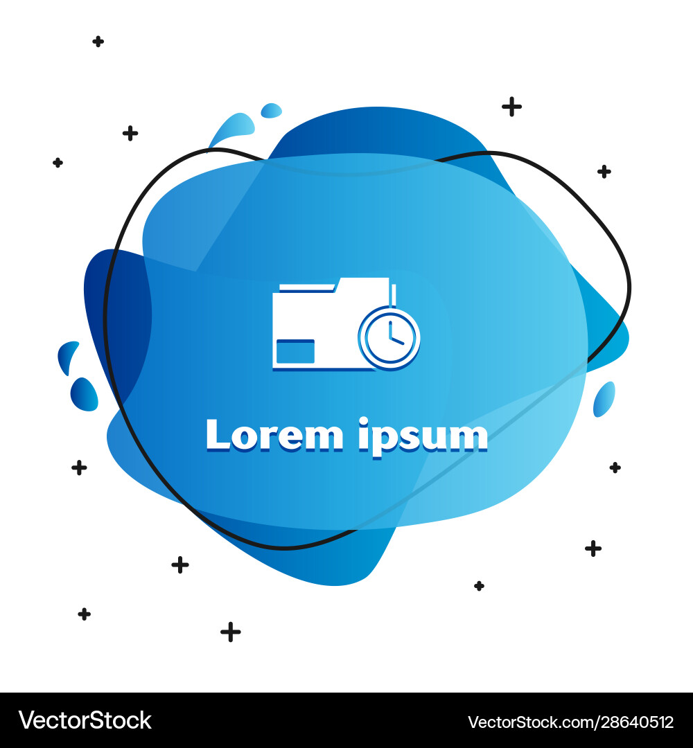 White document folder with clock icon isolated White document folder with clock icon isolated vector image