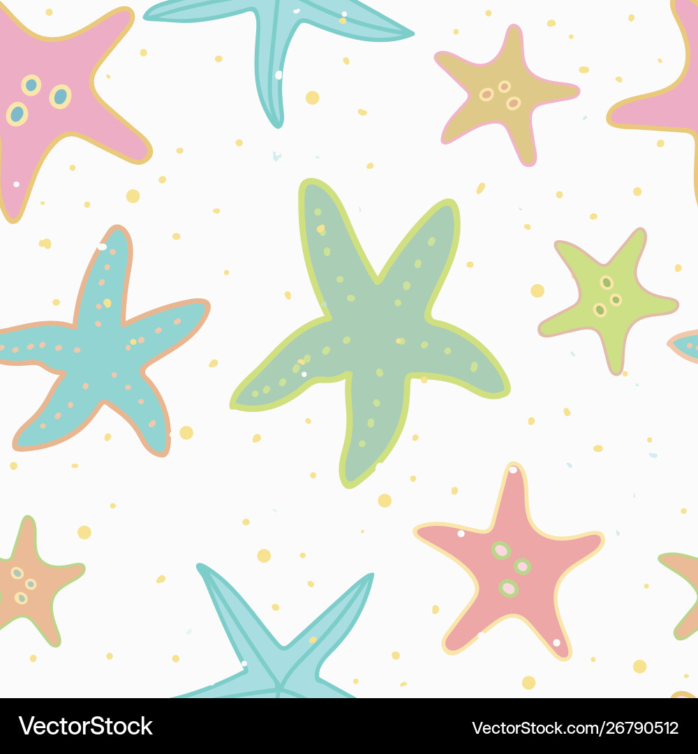 White pattern with starfish and spot White pattern with starfish and spot vector image