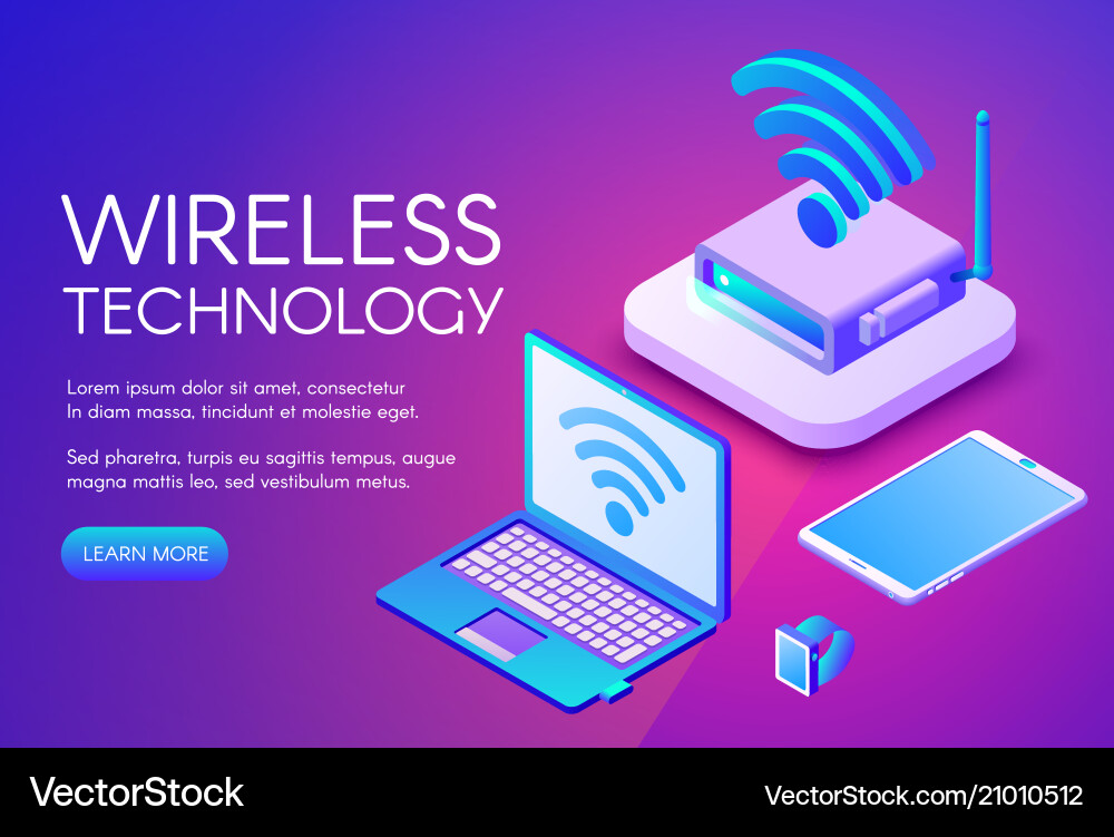 Wirless internet technology Royalty Free Vector Image