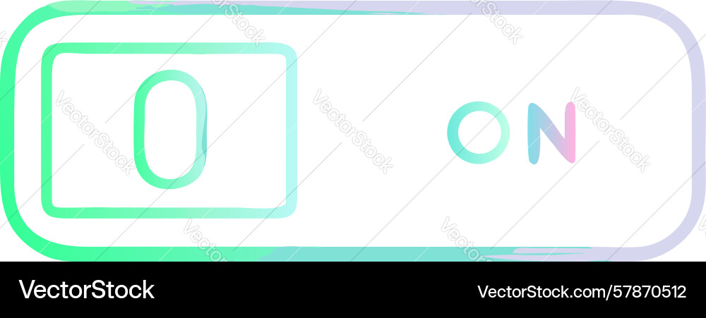 Zero to on green toggle switch design vector image