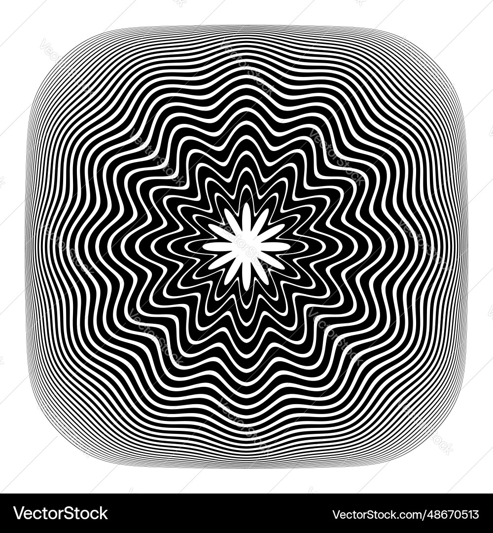 Abstract radial wavy lines pattern vector image