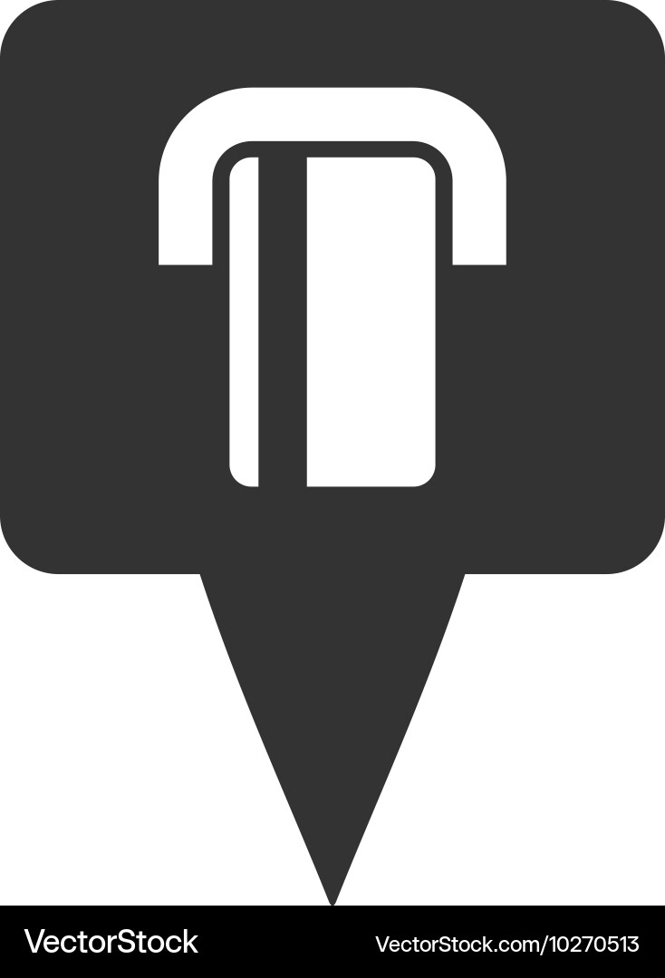 Bank terminal map pointer flat icon vector image
