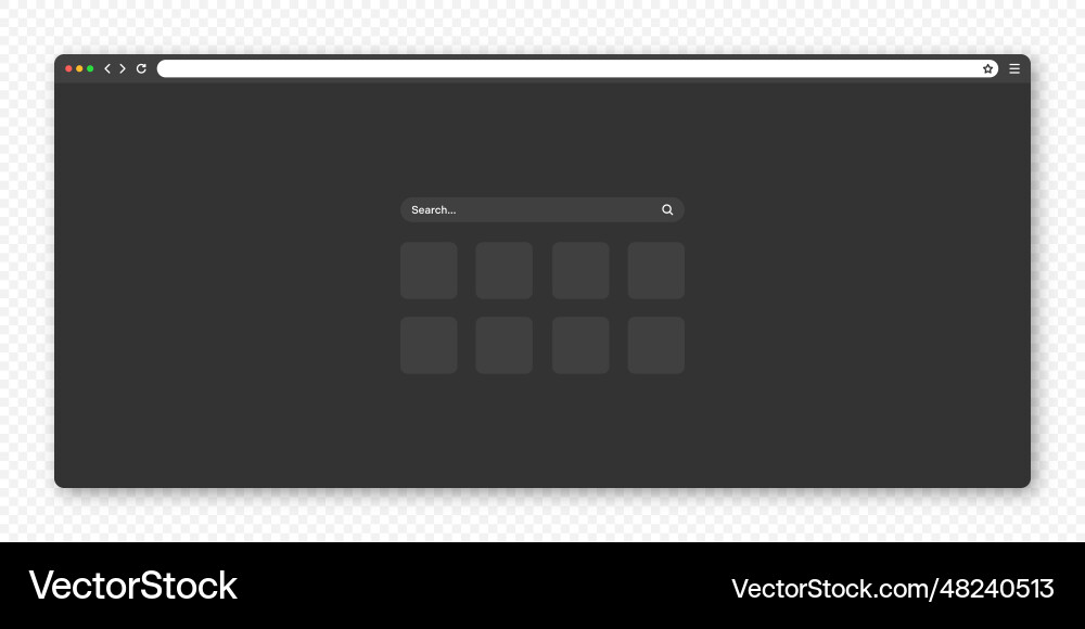Blank web browser window with toolbar and search Blank web browser window with toolbar and search vector image