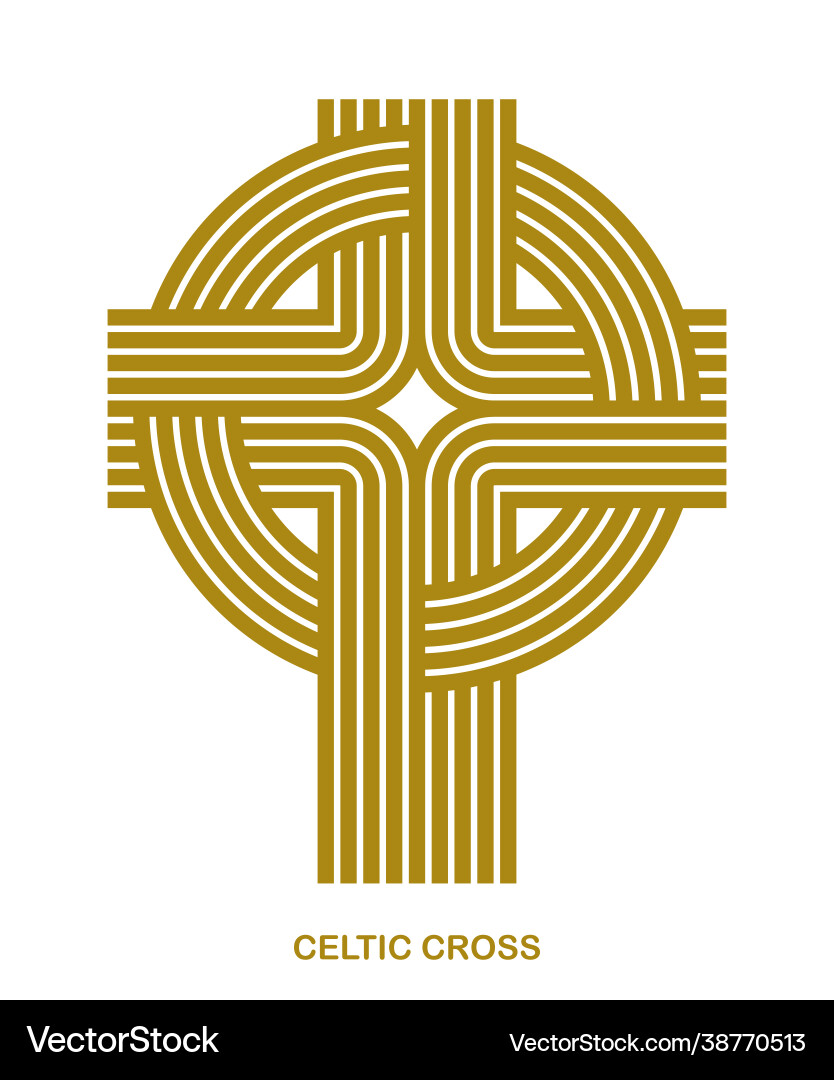 Christian cross modern linear style symbol Christian cross modern linear style symbol vector image