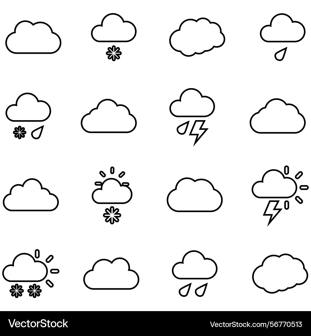 Clouds icons set of in different form Clouds icons set of in different form Vector Image