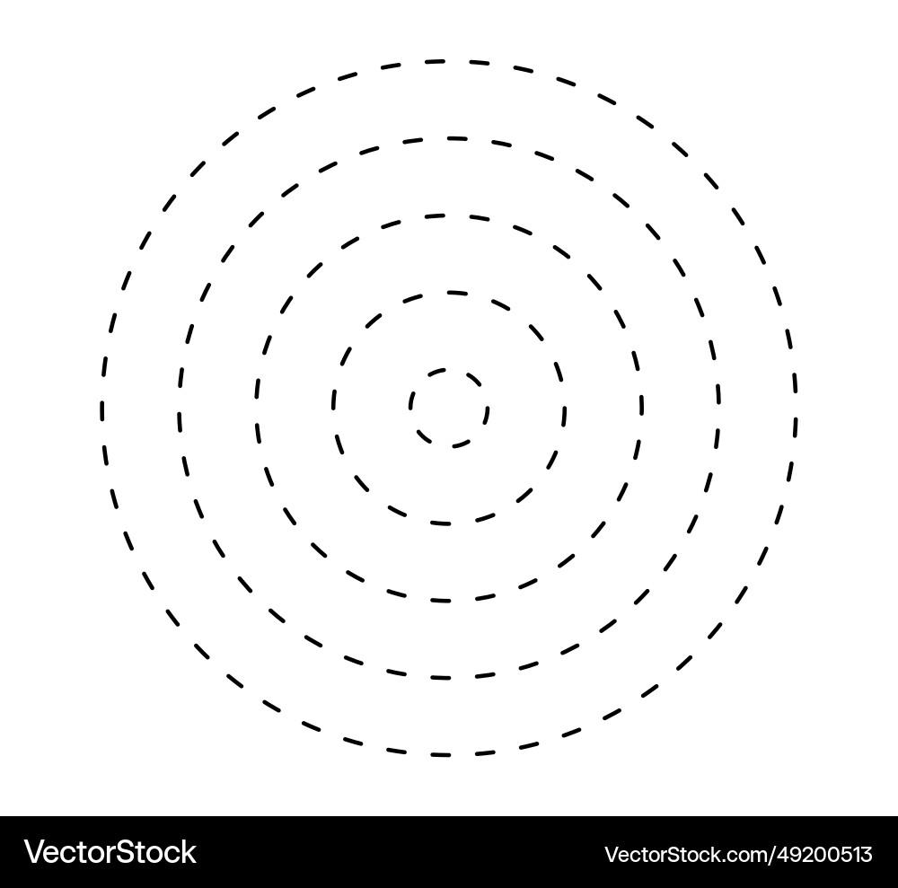 Dashed concentric circle icon black and white Vector Image