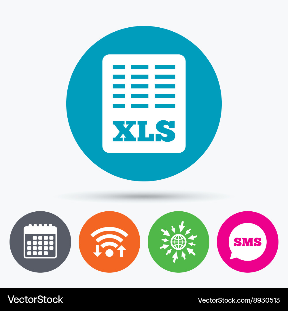 Excel file document icon download xls button vector image