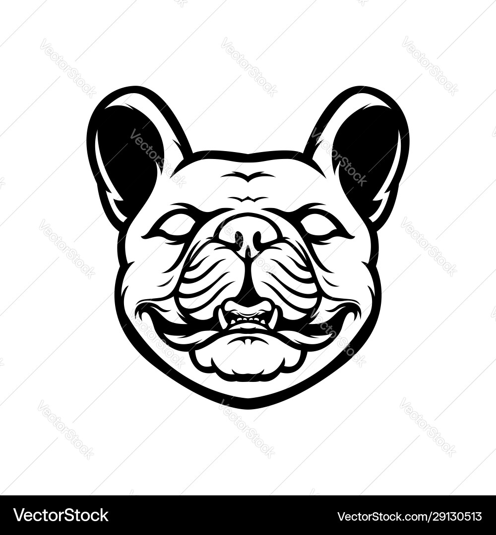 French bulldog mascot logo black and white French bulldog mascot logo black and white vector image