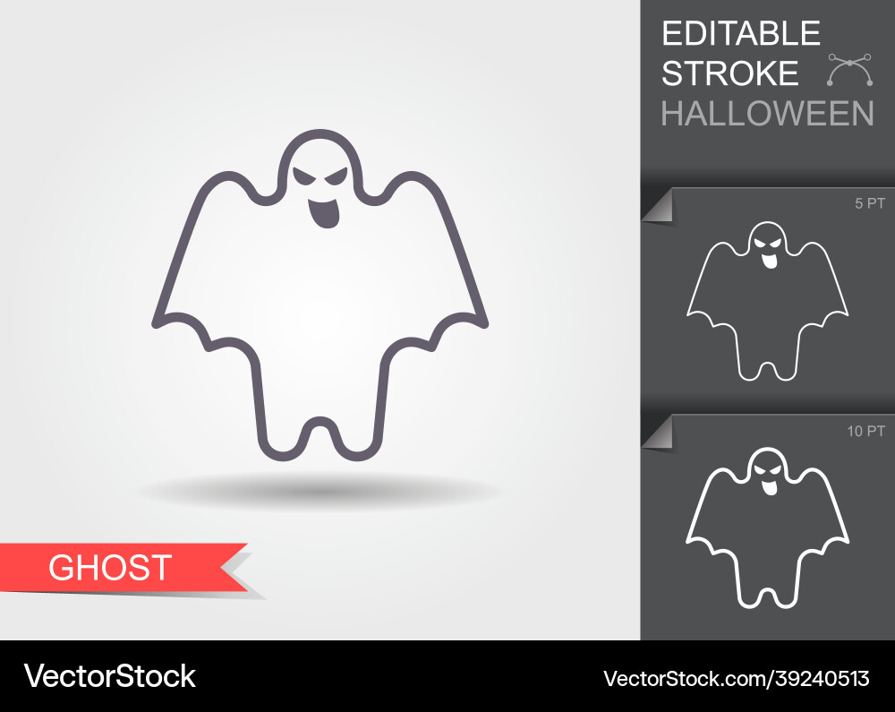 Ghost line icon with editable stroke shadow Ghost line icon with editable stroke shadow vector image