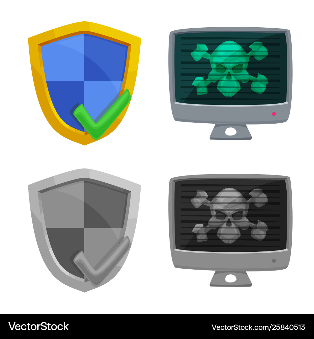 Isolated object virus and secure icon vector image