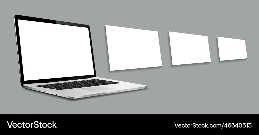 Laptop with blank web pages mockup for showing Laptop with blank web pages mockup for showing vector image