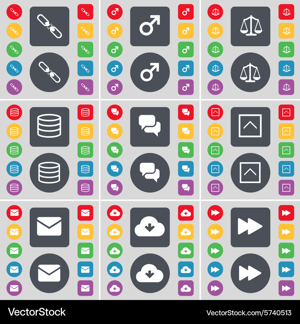 Link mars symbol scales database chat arrow up Vector Image