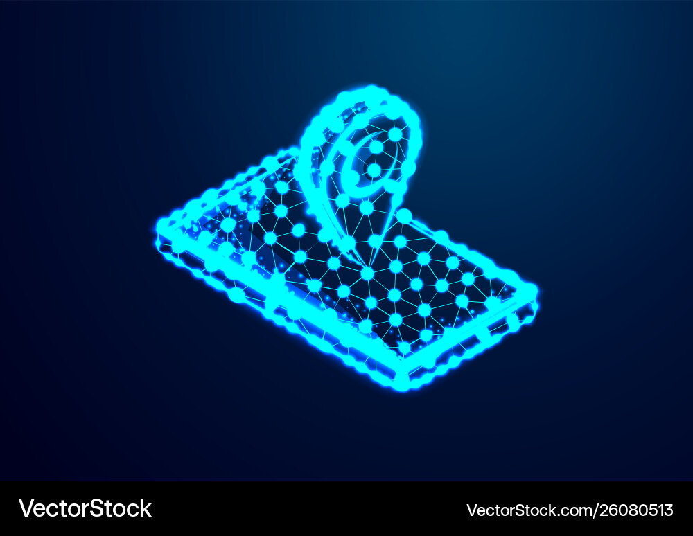 Map point and phone abstract low poly triangle vector image