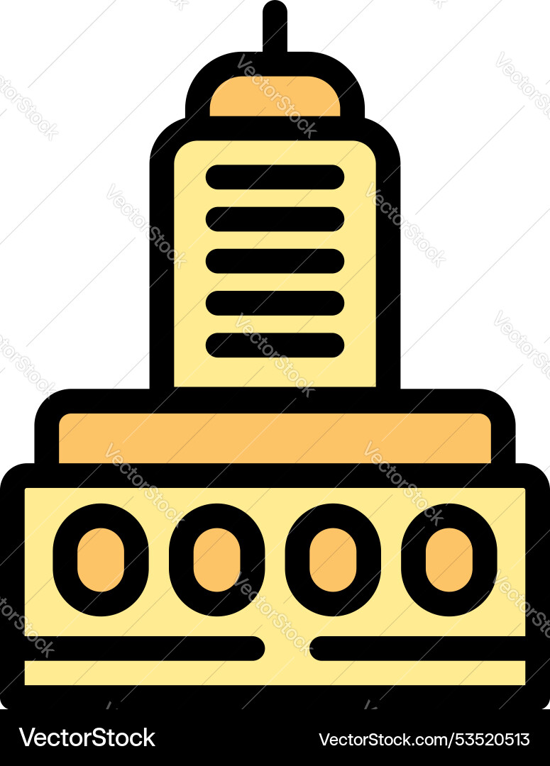 Modern building with columns on the facade Vector Image