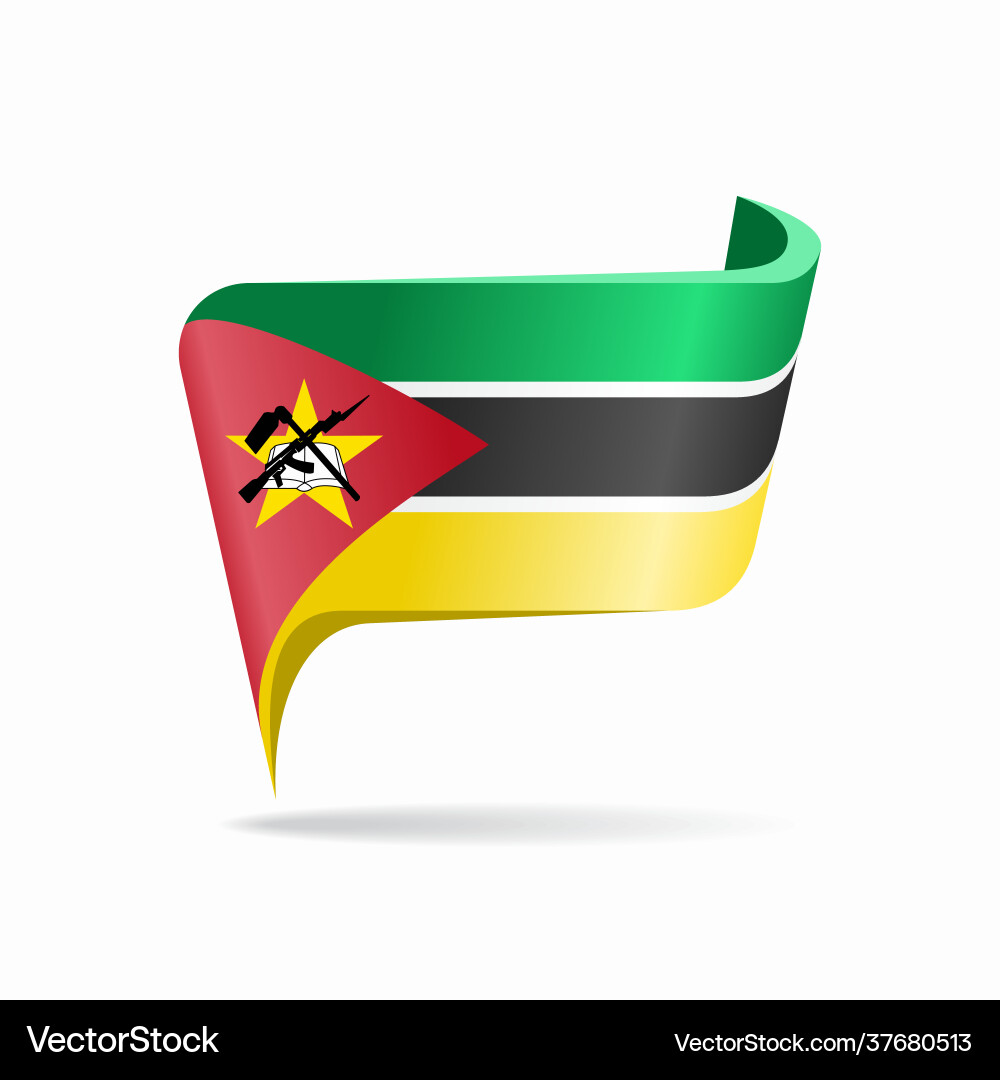 Mozambique Flag Map Pointer Layout Royalty Free Vector Image