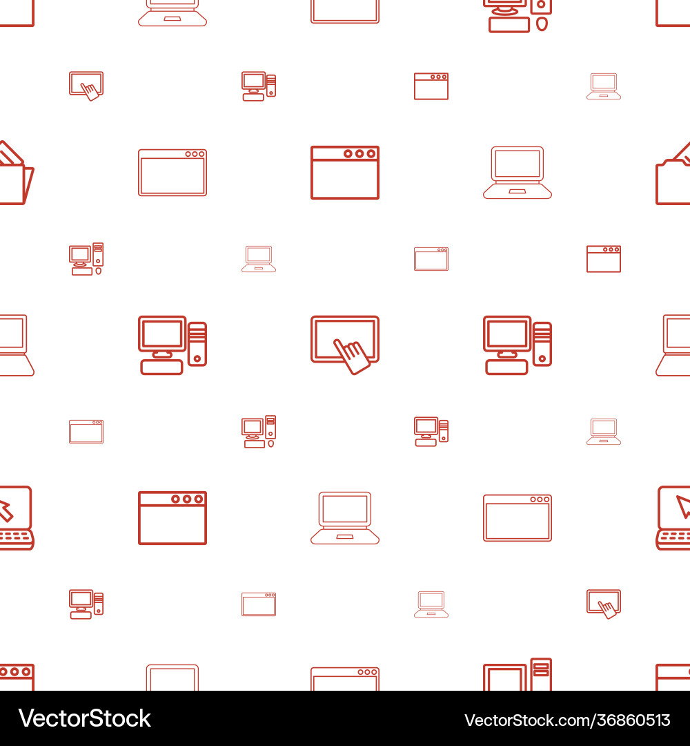 Pc icons pattern seamless white background Vector Image