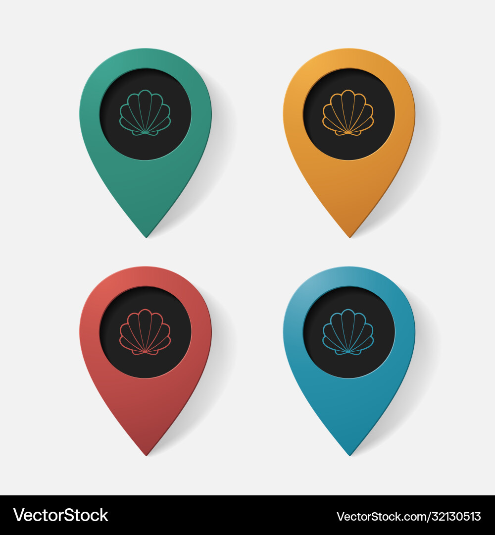 Realistic color pointer shell Vector Image