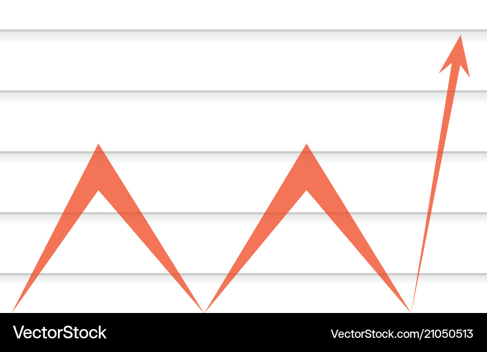 Red arrow on the background of lines vector image