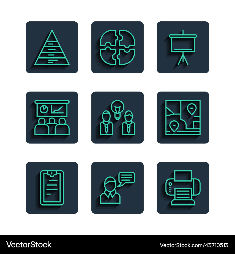 Set line clipboard with checklist speech bubble Set line clipboard with checklist speech bubble vector image