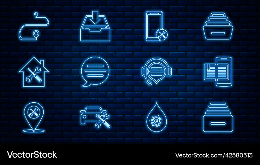 Set line drawer with documents smartphone Vector Image
