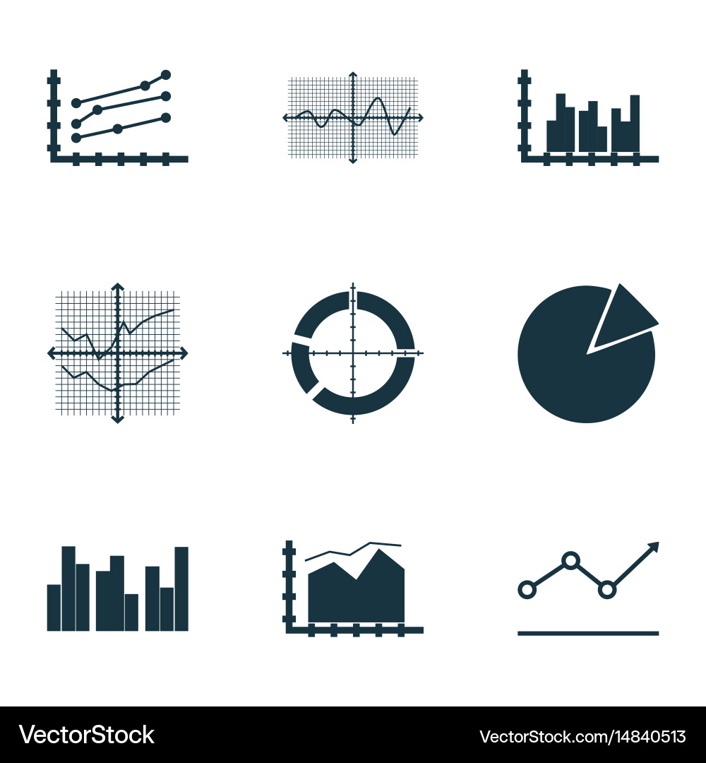 Set of graphs diagrams and statistics icons vector image